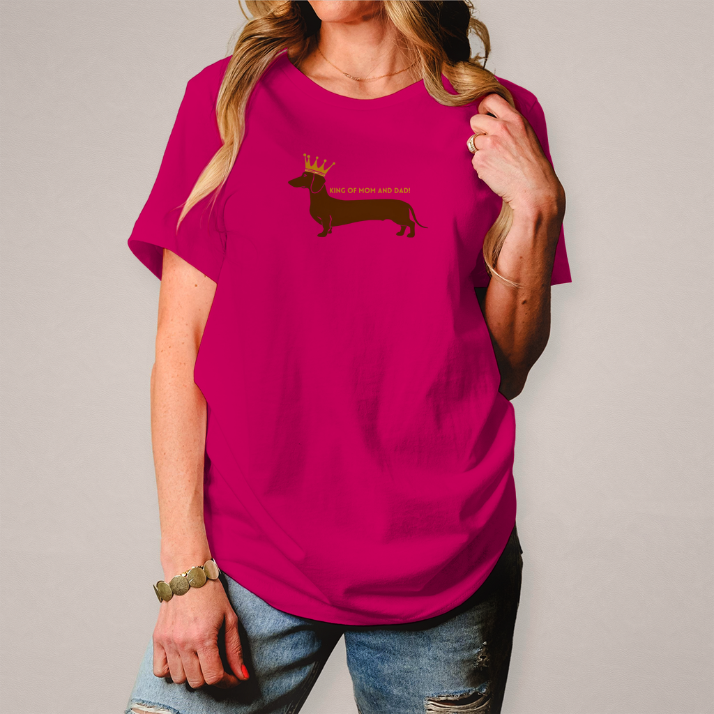 Damen T-Shirt mit Dackel Motiv King of mon & dad