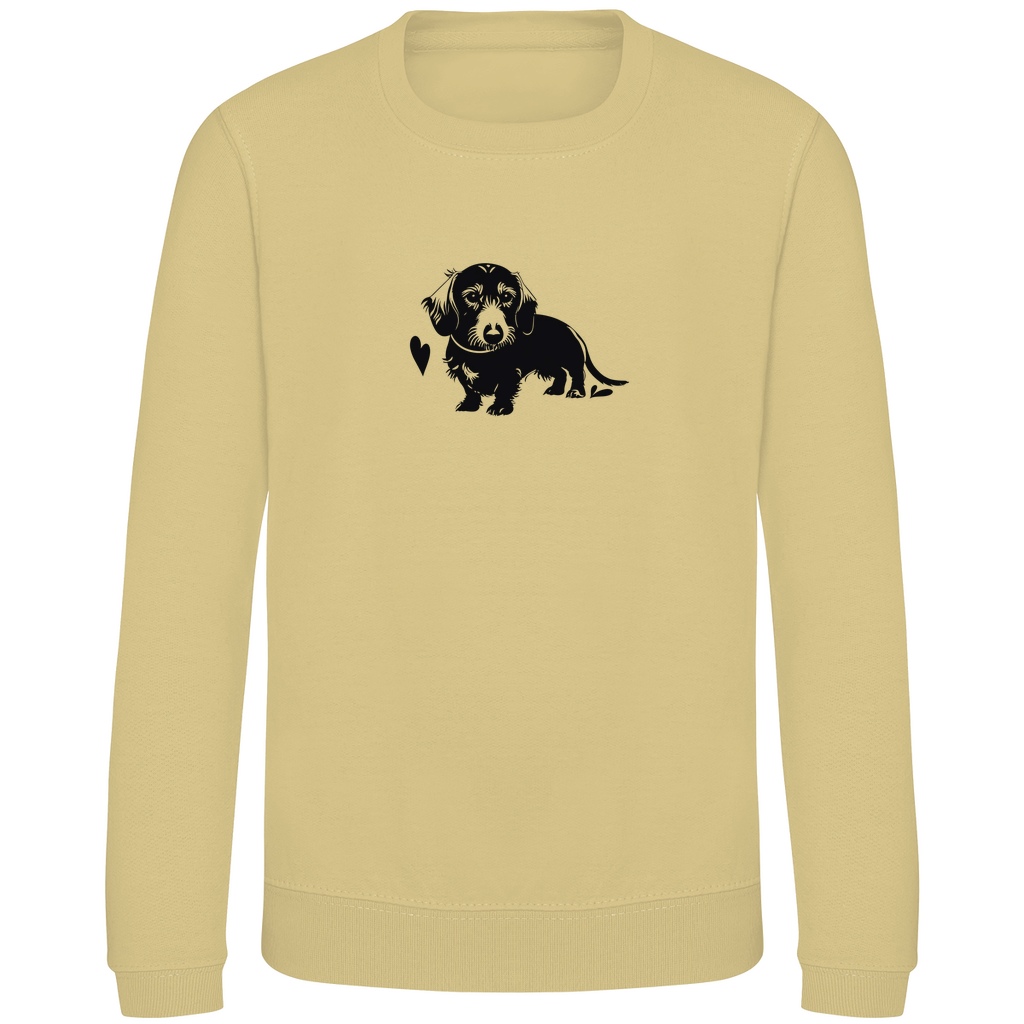 Kinder Sweatshirt mit Rauhaar Dackel Motiv