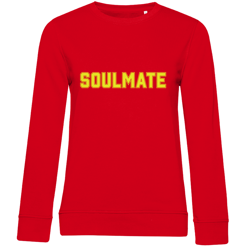 Damen Bio Sweatshirt mit College Schriftzug "Soulmate"