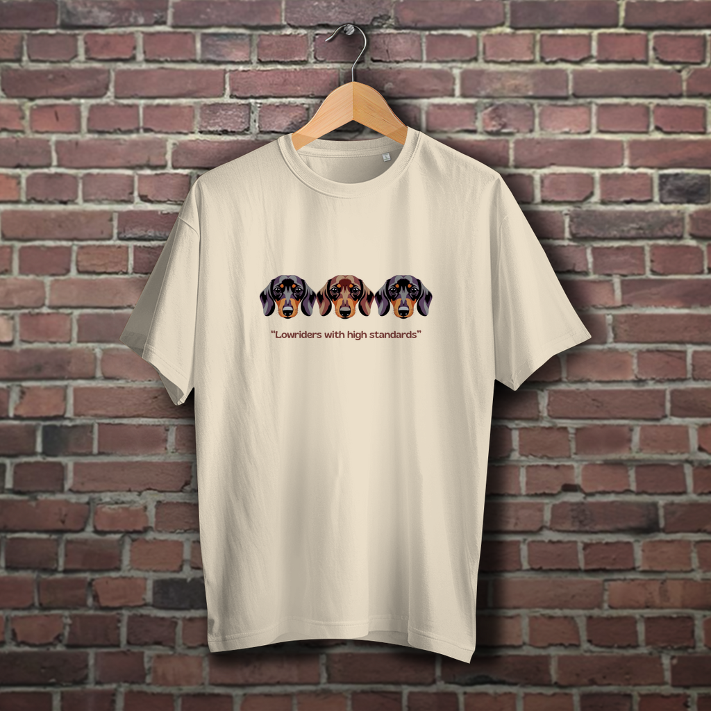 Oversized Dackel T-Shirt unisex & oversize mit lustigem Dackel Print Motiv