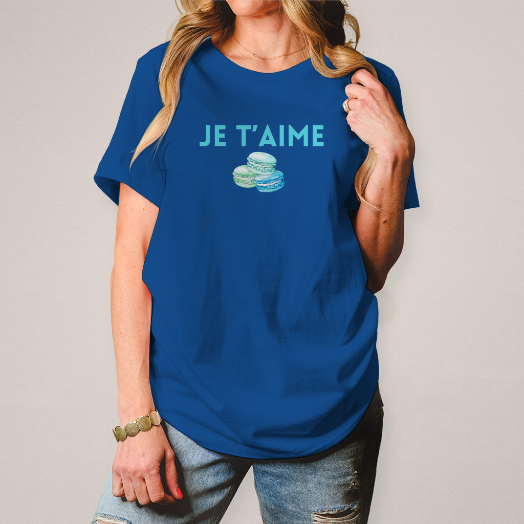 Damen T-Shirt mit Druck mittleblau