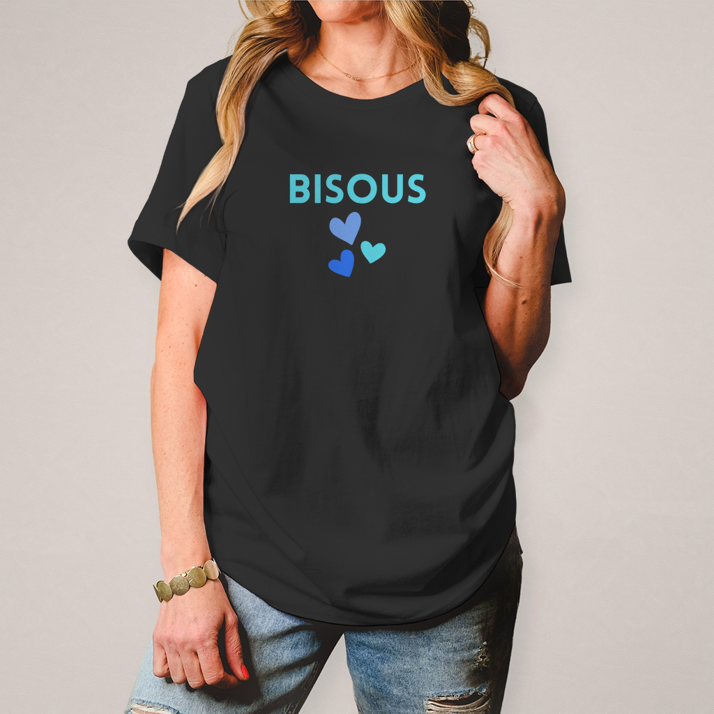 Damen T-Shirt BISOUS schwarz