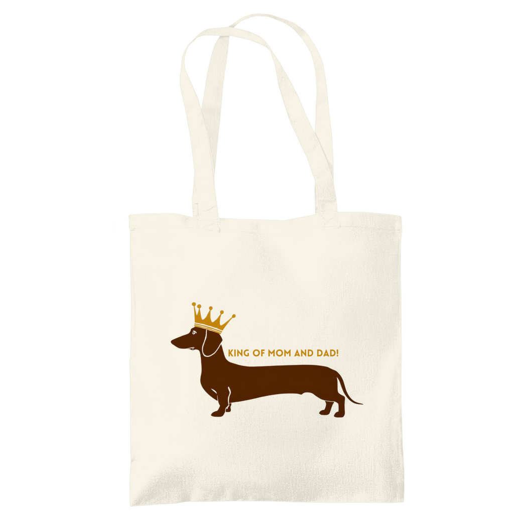 Tote Bag mit Dackel King Print - Tragetasche