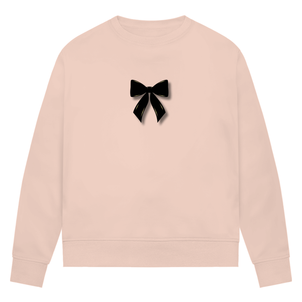Damen Premium Bio Sweatshirt Schleife schwarz