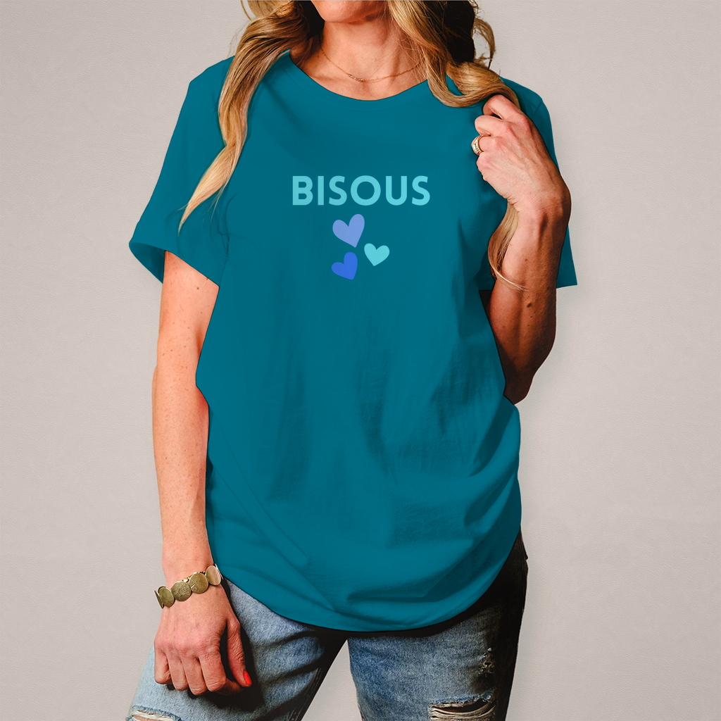 Damen T-Shirt BISOUS petrol