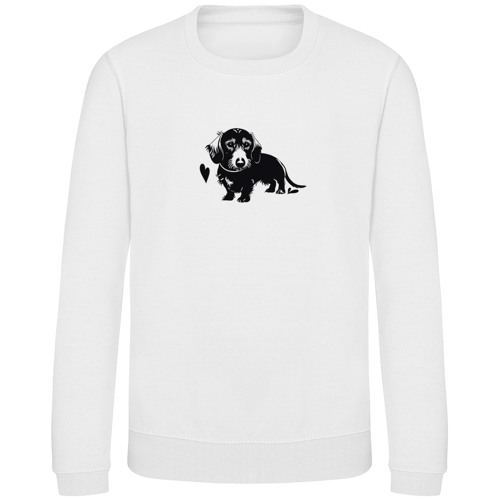 Kinder Sweatshirt mit Rauhaar Dackel Motiv