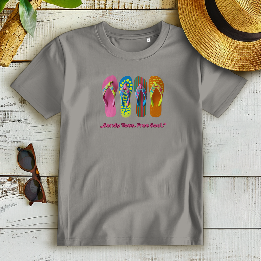 Damen Premium Bio T-Shirt mit Flip-Flop Print Motiv