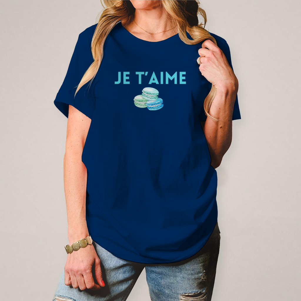 Damen T-Shirt mit Druck blau