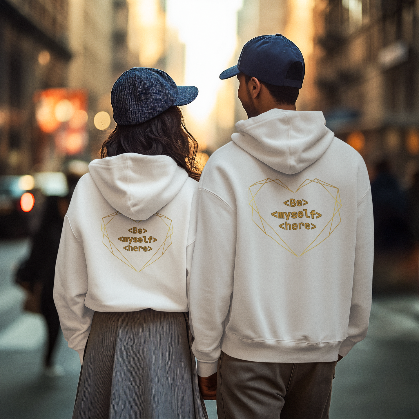 Unisex Statement Hoodie "Be myself here" - Angesagtes Organic Hoodie