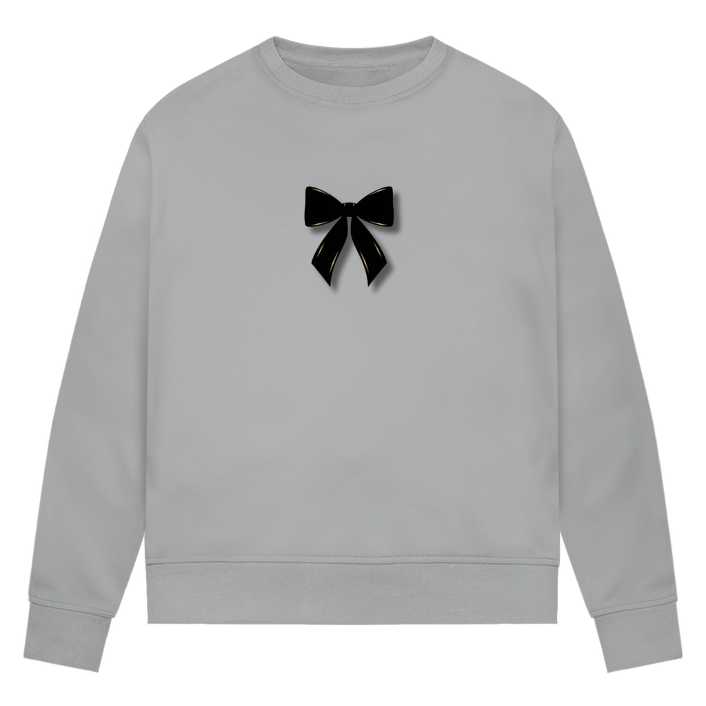 Damen Premium Bio Sweatshirt Schleife schwarz