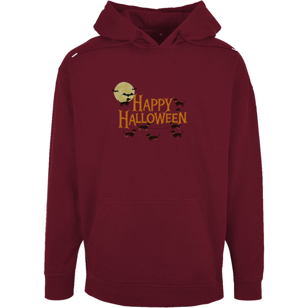 Oversize Hoodie Happy Halloween mit kleinen teuflischen Dackeln für Sie&Ihn
