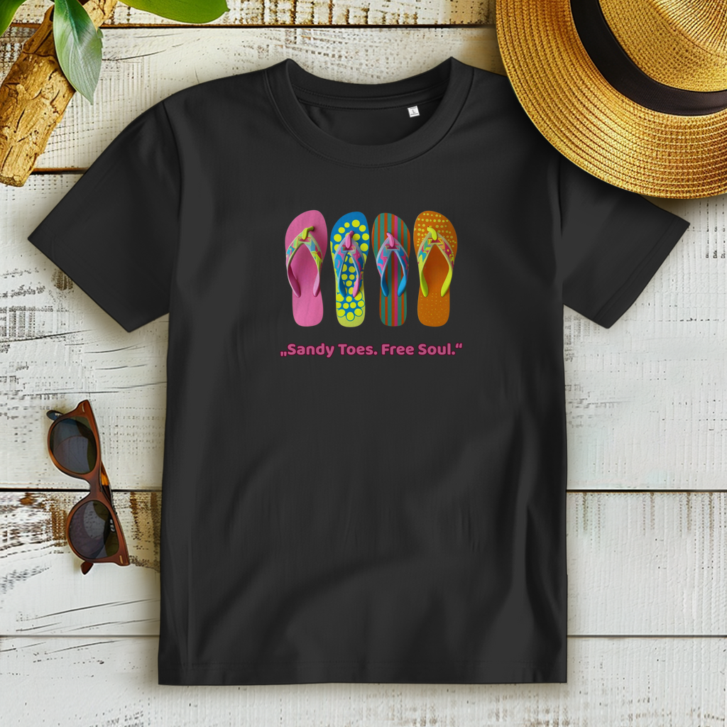 Damen Premium Bio T-Shirt mit Flip-Flop Print Motiv