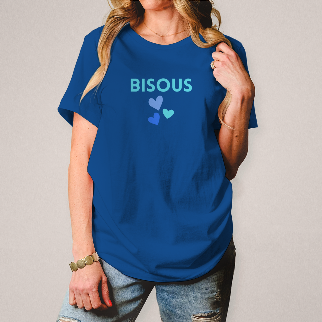 Damen T-Shirt BISOUS royal blau
