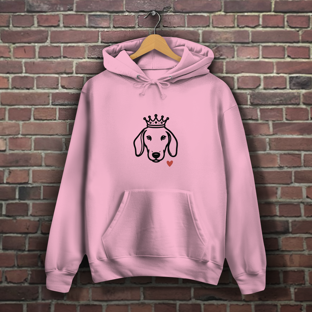 Damen Hoodie mit minimalistischem Dackel Motiv