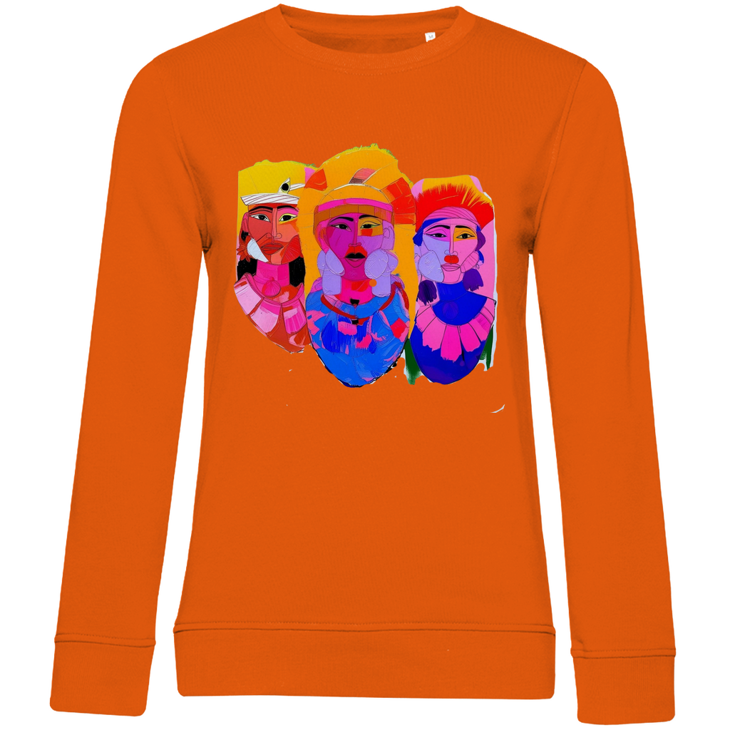 Sweatshirt mit Südsee Motiv bedruckt orange