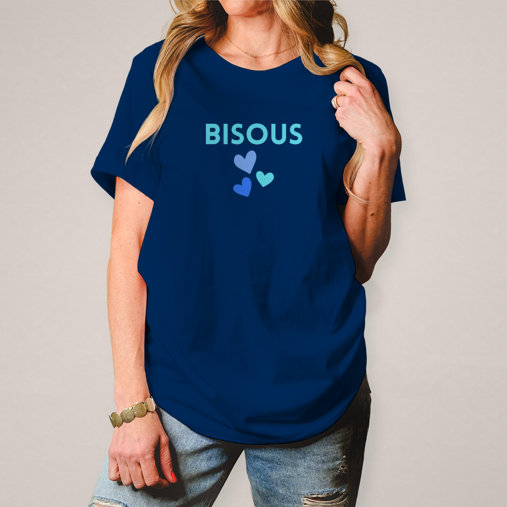 Damen T-Shirt BISOUS marine