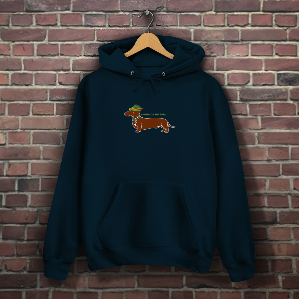 Damen Hoodie mit Dackel Print in grün