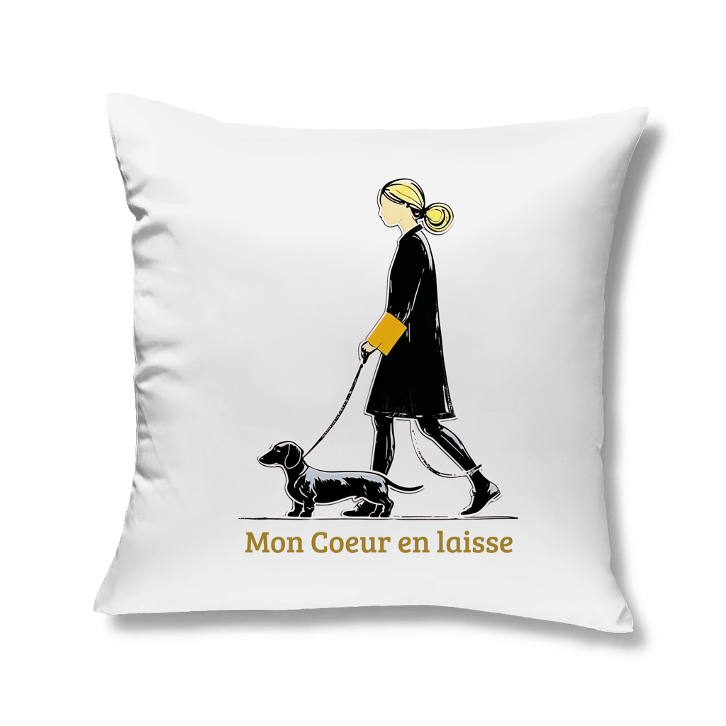 Deko-Sofa Kissen mit Couture Dackel Print - mon coeur en lassie