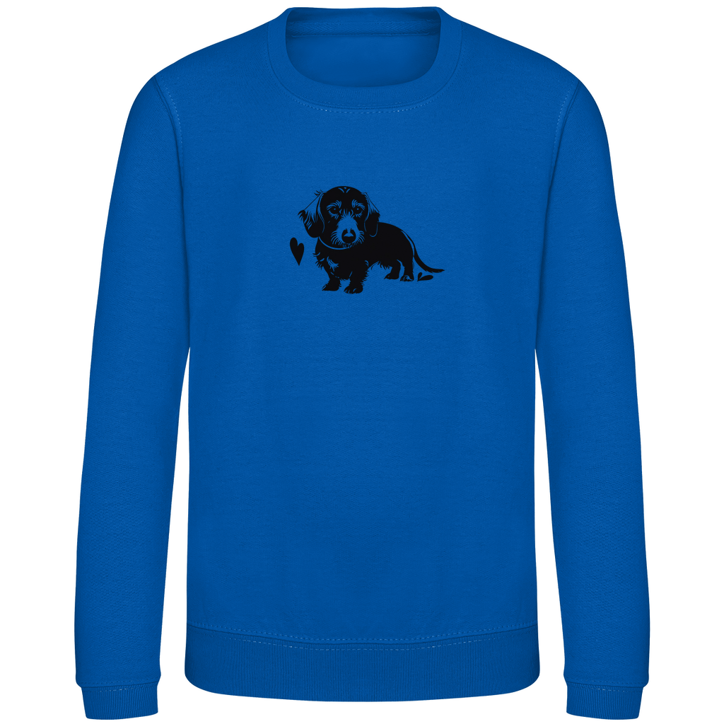 Kinder Sweatshirt mit Rauhaar Dackel Motiv