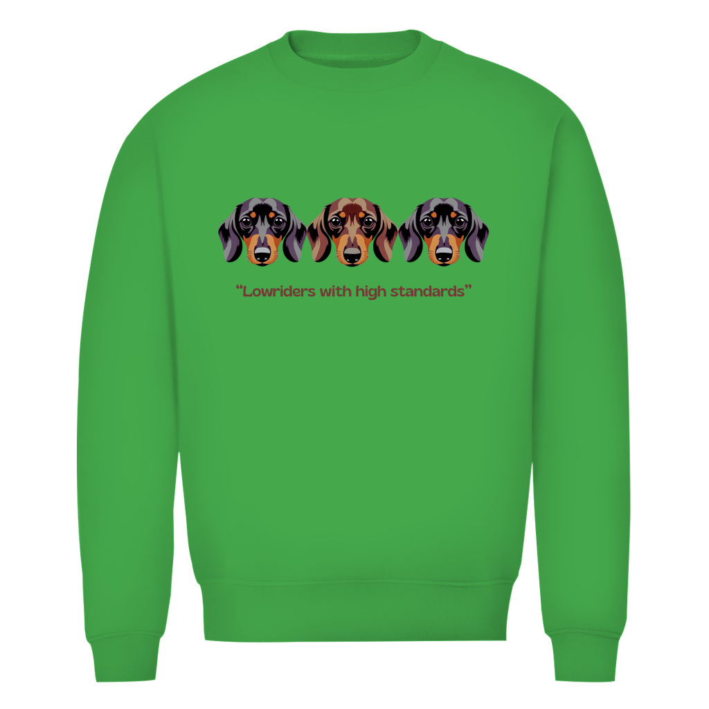 Herren Premium Bio Dackel Sweatshirt mit lustigem Dackel Zitat
