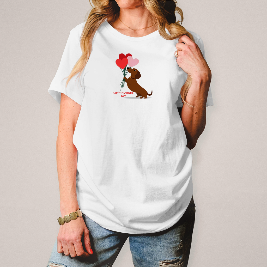 Dackel T-Shirt Happy Mother's day für Damen