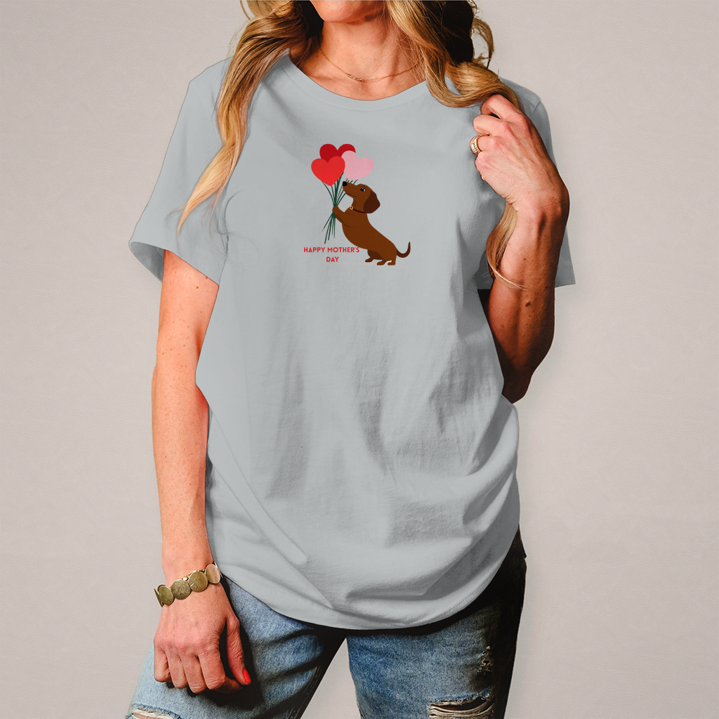 Dackel T-Shirt Happy Mother's day für Damen