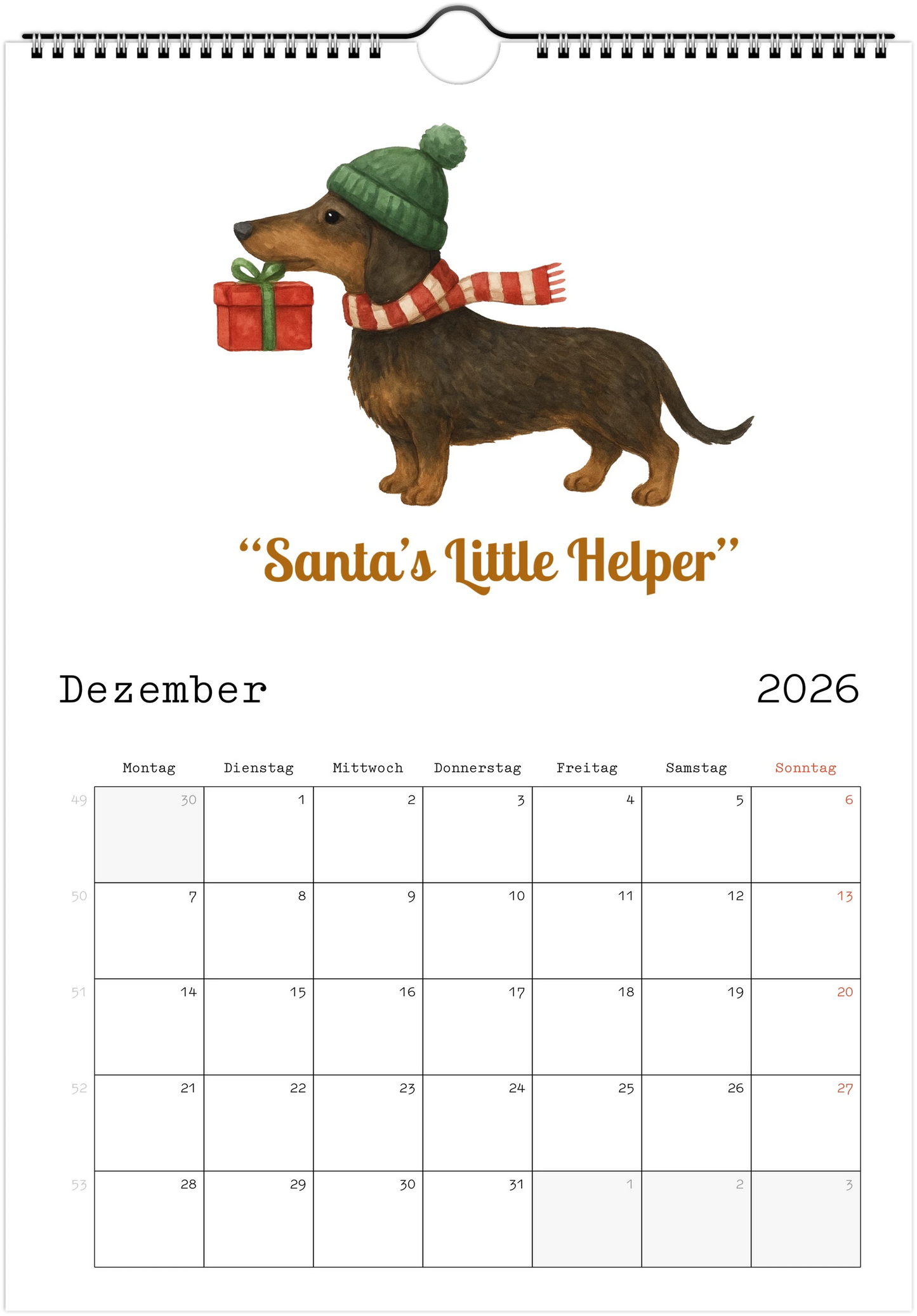 Wandkalender "Dackelmomente"2026 – Geschenkidee für Dackel Liebhaber und Hundefreunde