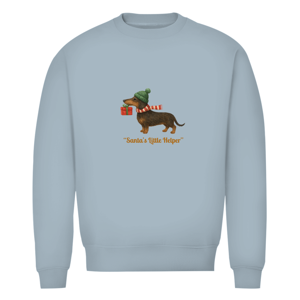 Unisex Sweatshirt für Weihnachten Premium Bio mit "Santas little Helper"Dackel