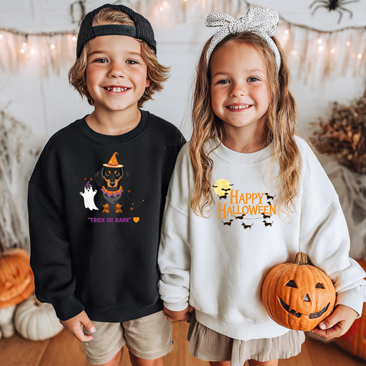 Kinder Sweatshirt mit Happy Halloween Print