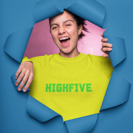Damen Sweatshirt lustigem Spruch "Highfive"