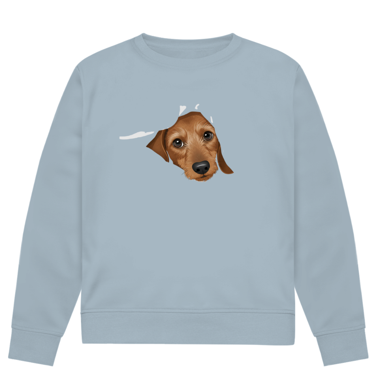 Unisex Premium Bio Sweatshirt mit braunem Rauhaar Welpen Motiv - niedlich und super süß