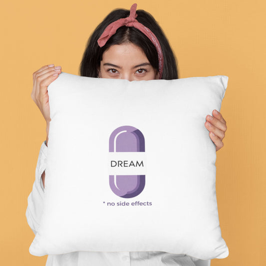 Sofakissen mit lustigem Statement Print DREAM Pill -