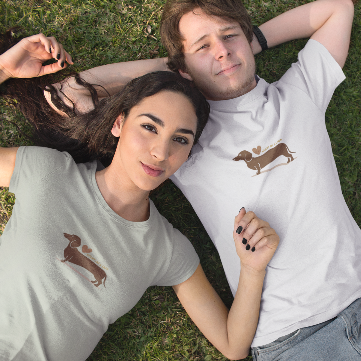 Dackel T-Shirt unisex mit Herz Print Aufdruck