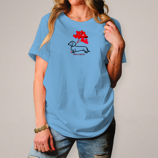 Damen T-Shirt Dackel Mom's best friend