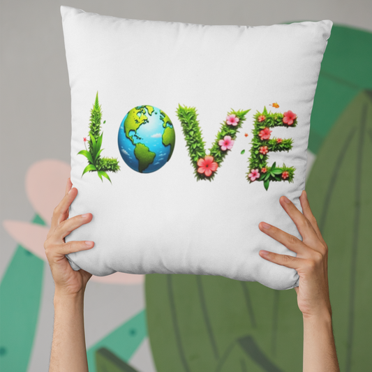 Kopfkissen zweifarbig mit Love Print