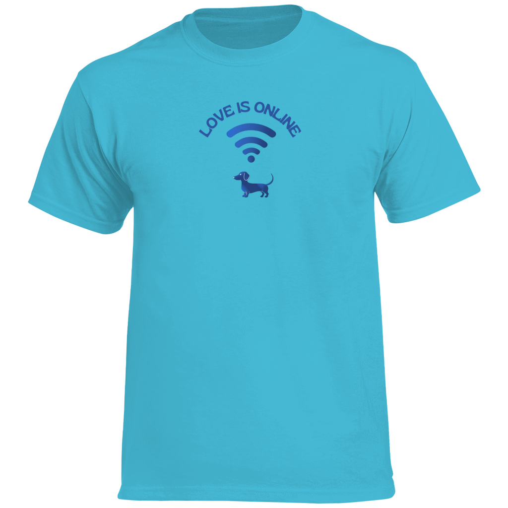 Herren Dackel Cotton T-Shirt mit lustigem Print WIFI Icon Dackel Vibes