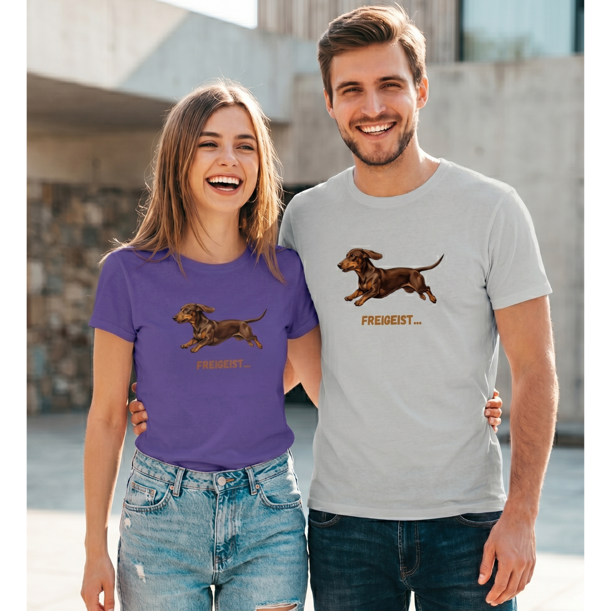Unisex T-Shirt mit Glatthaar Dackel Design "Freigeist"