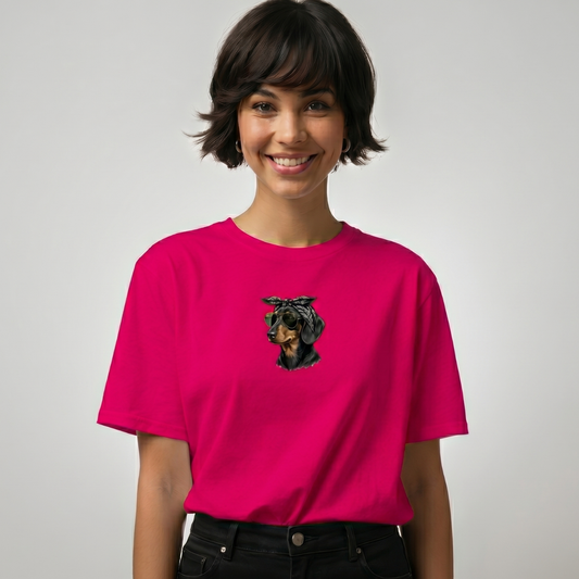 Damen Premium Bio T-Shirt Weenie Chic Club - Black Tan Design
