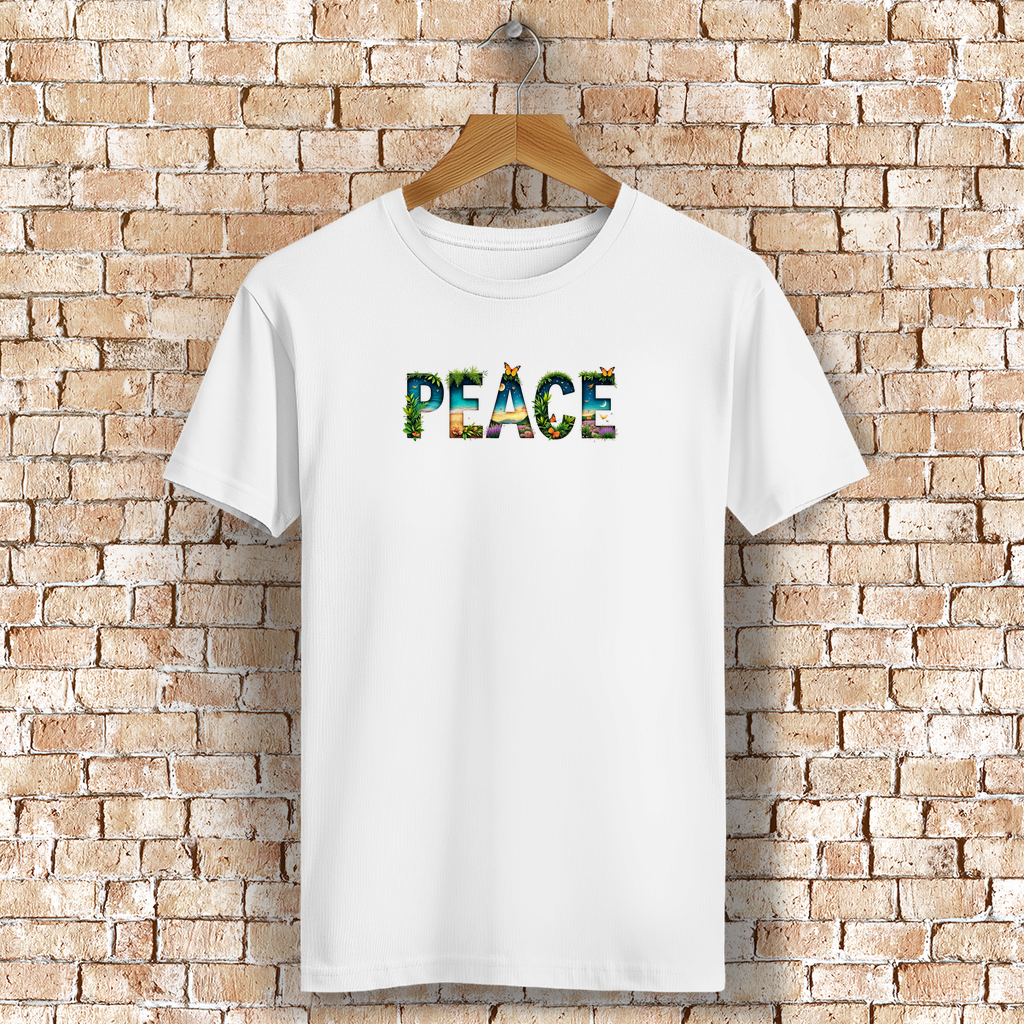 Oversized Boho T-Shirt Peace & Safe the planet