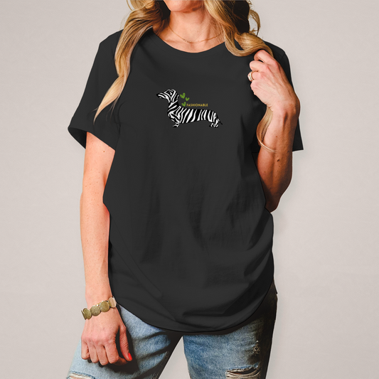 Damen T-Shirt Dackel Fashion Aufdruck