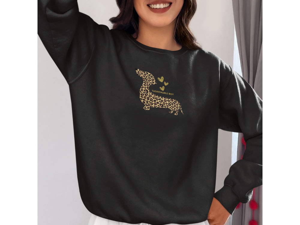 Women's sweatshirt with fashion dachshund print