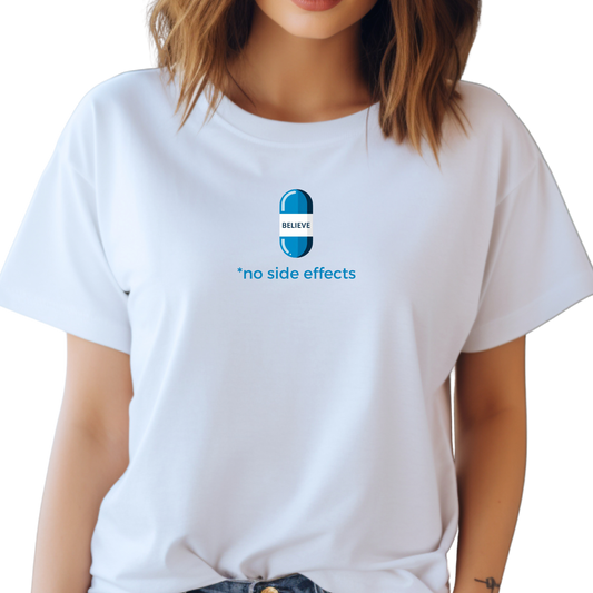 Damen T-Shirt Shirt mit Motivations Zitat BELIEVE