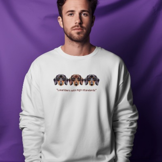 Herren Premium Bio Dackel Sweatshirt mit lustigem Dackel Zitat