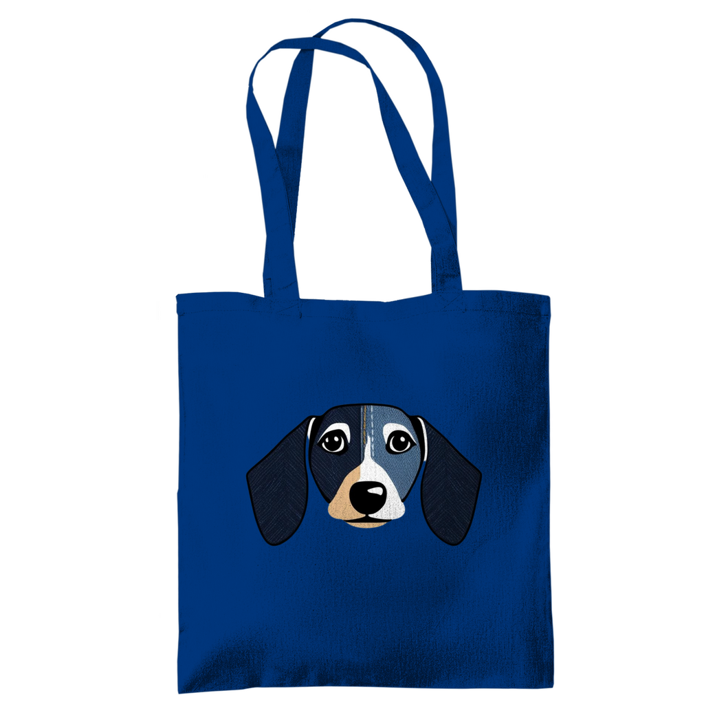 Tote bag made of cotton with a funny dachshund print, environmentally friendly and in 6 colors