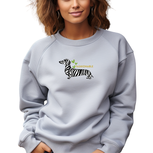 Dackel Damen Premium Bio Sweatshirt mit Dackel Fashion Print