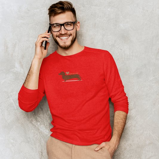 Unisex Langarmshirt Dackel mit Herz