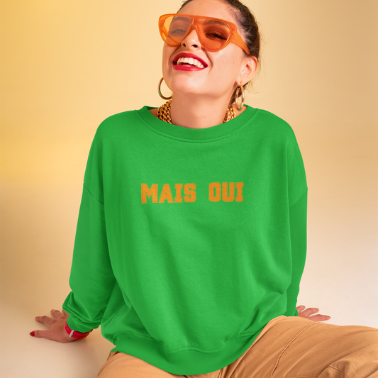 Damen Bio Sweatshirt mit französischem Spruch "MAIS OUI"