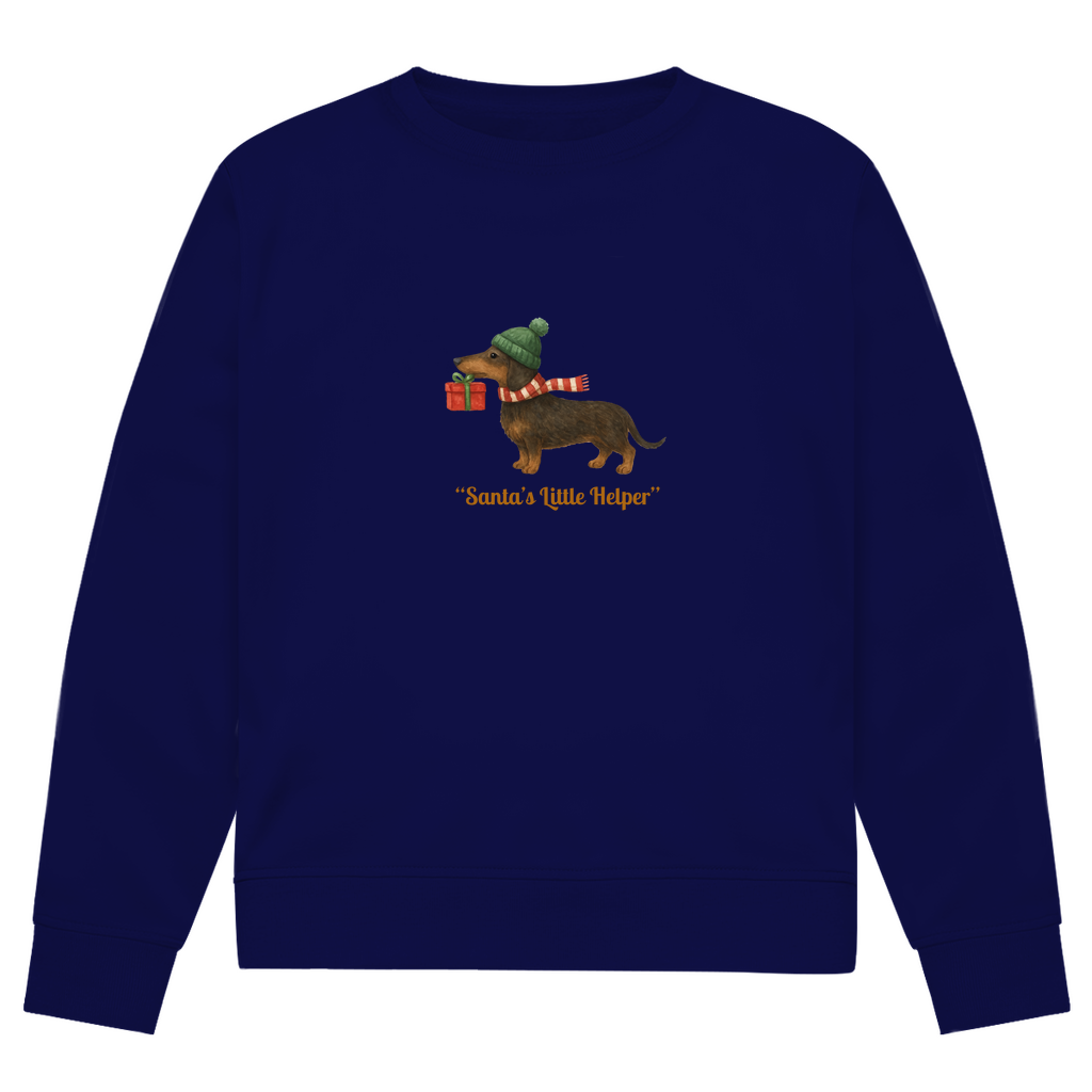 Unisex Sweatshirt für Weihnachten Premium Bio mit "Santas little Helper"Dackel