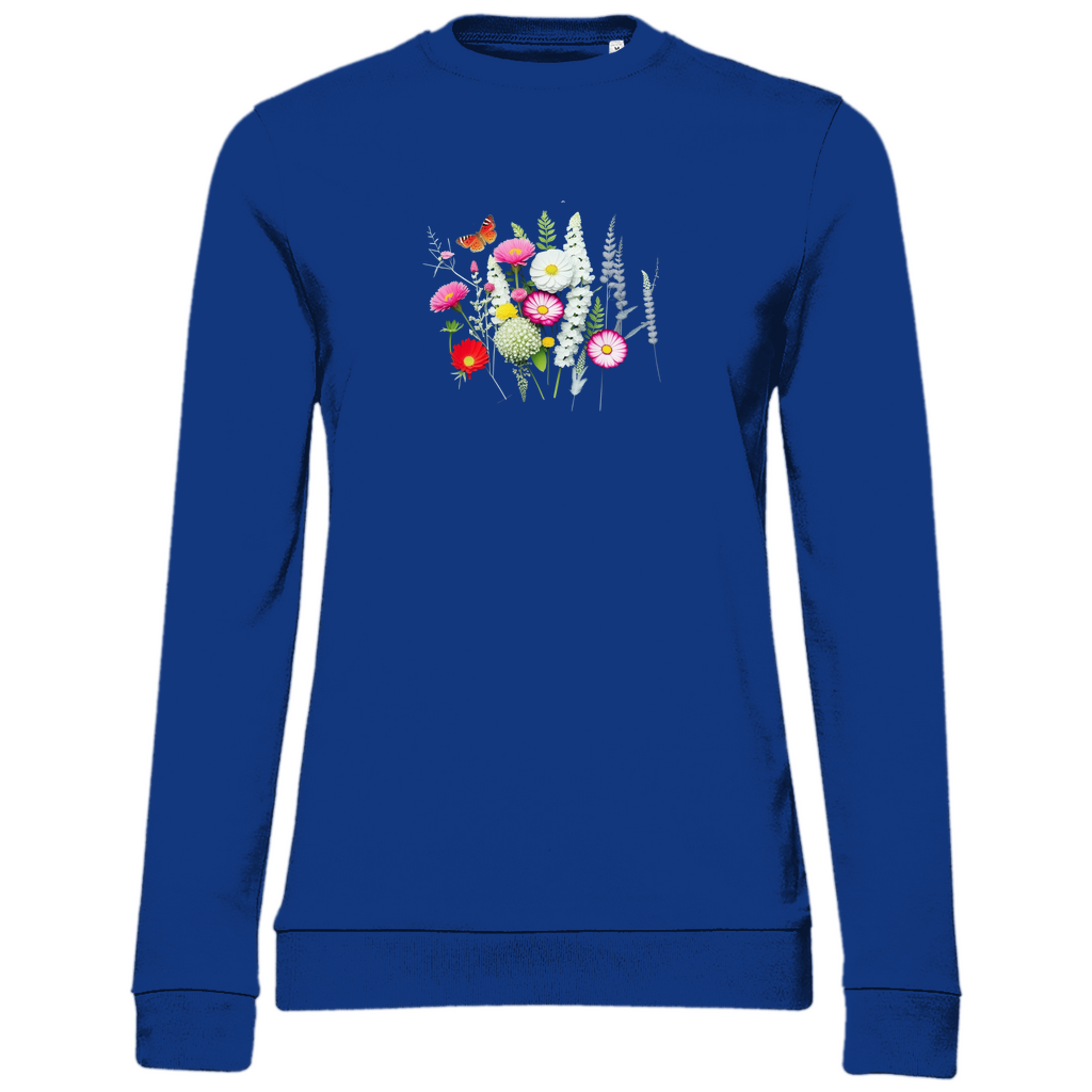 Damen Sweatshirt mit Wiesenblumen Motiv