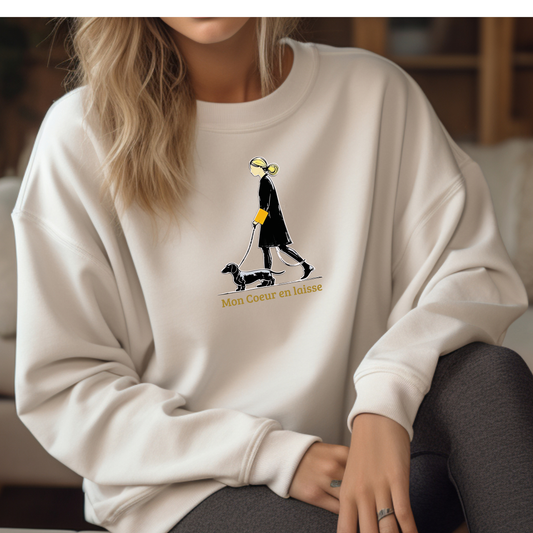 Damen Premium Bio Sweatshirt mit exklusivem Couture Dackel Print